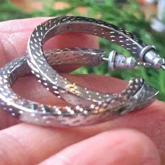 925 Sterling  silver hoop earrings - Picture 2 of 5